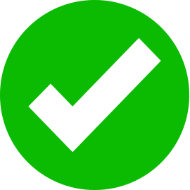 ✓