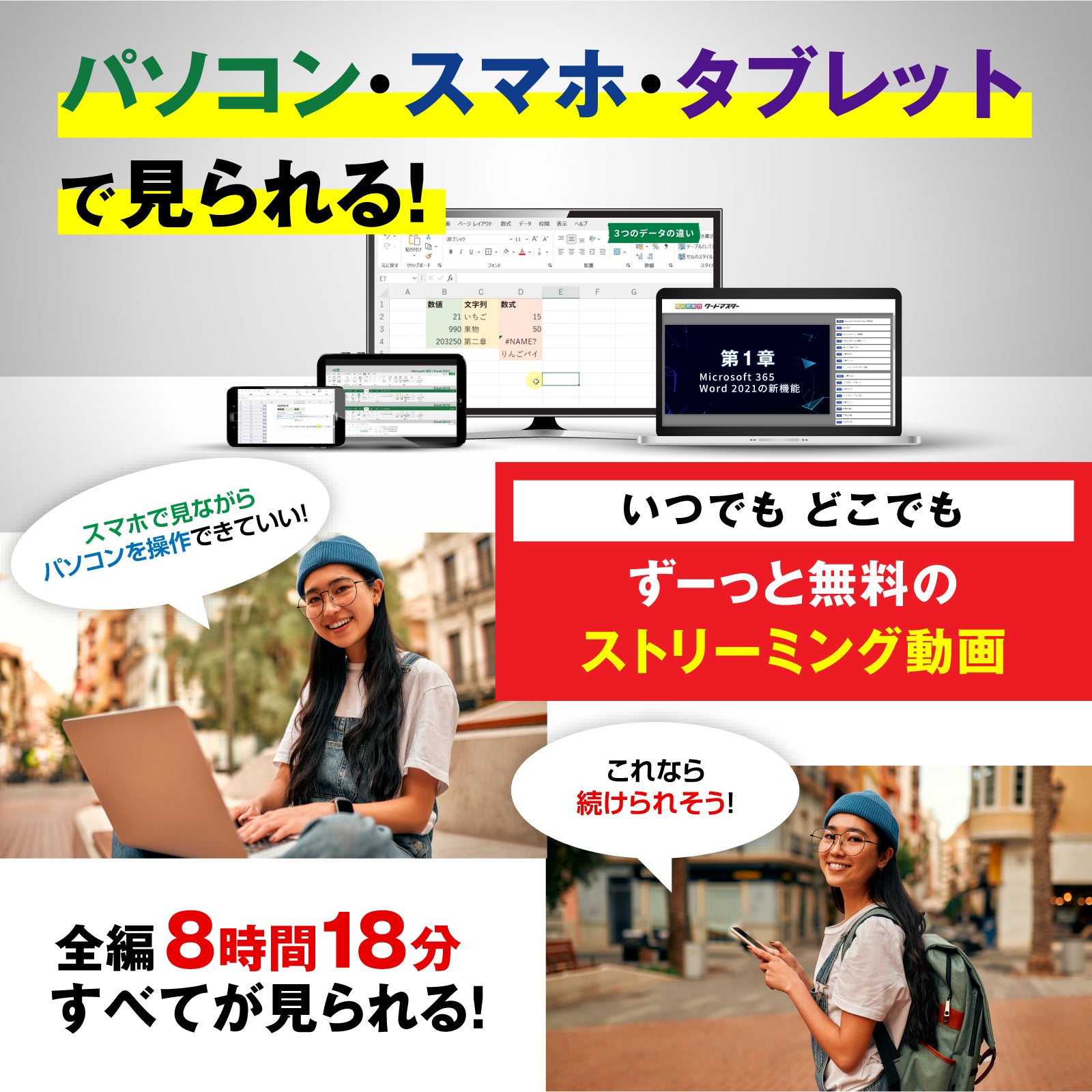 誰でもたった一日で基本が身につく！エクセル＆ワード＆タイピング